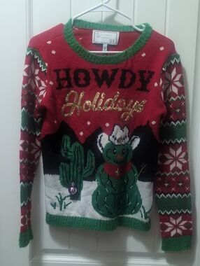 Howdy Holiday Ugly Christmas Sweater With Love Derek Medium